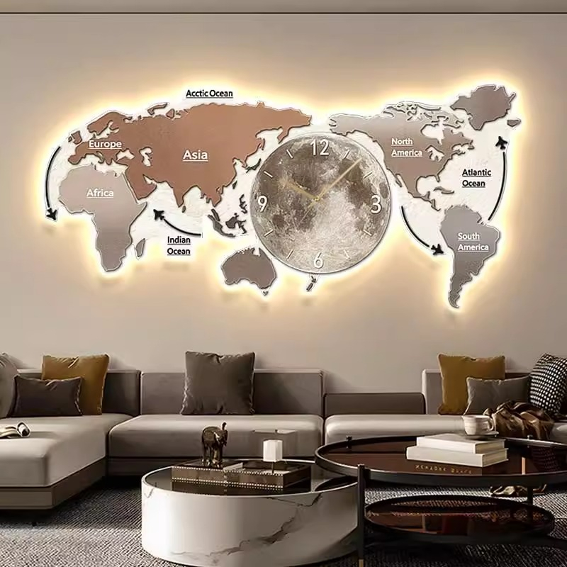 Luxury Watch House - Reloj de Pared con Mapa del