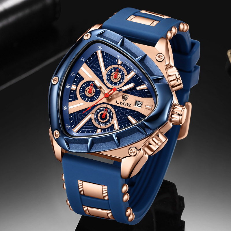 LIGE-Reloj analógico de cuarzo - Watch Triangle Luxury reseña y precio