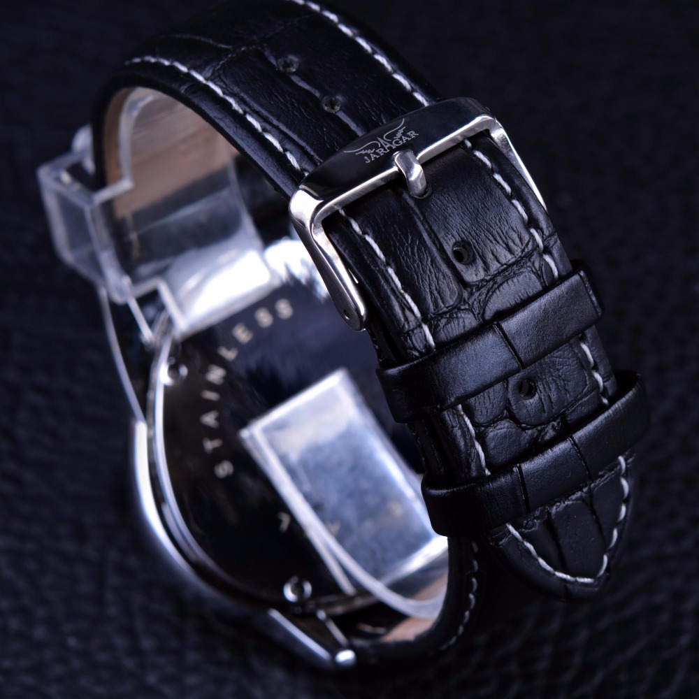 Jaragar-reloj mecánico de cuer - Watch Triangle Luxury reseña y precio