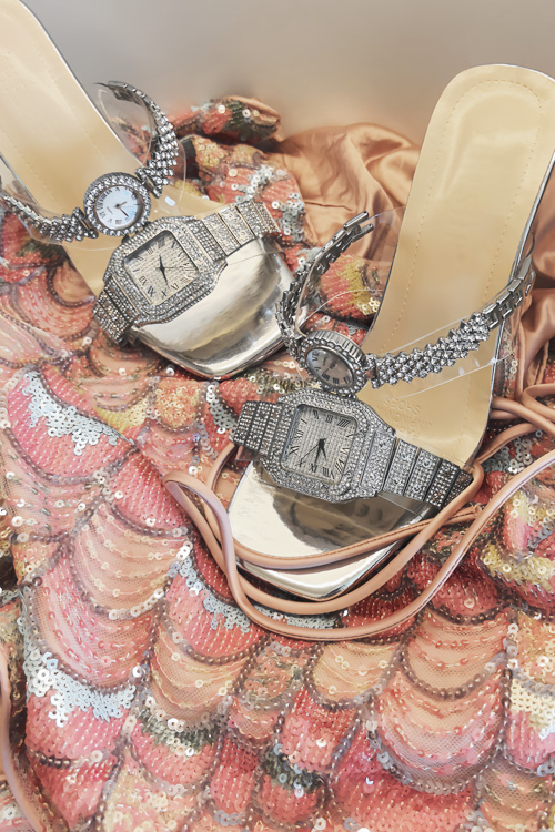 Sandalias de tacón alto con re - Luxury Watch Diamond reseña y precio