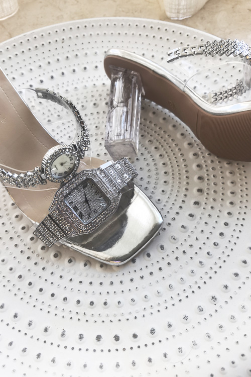 Sandalias de tacón alto con re - Luxury Watch Diamond reseña y precio