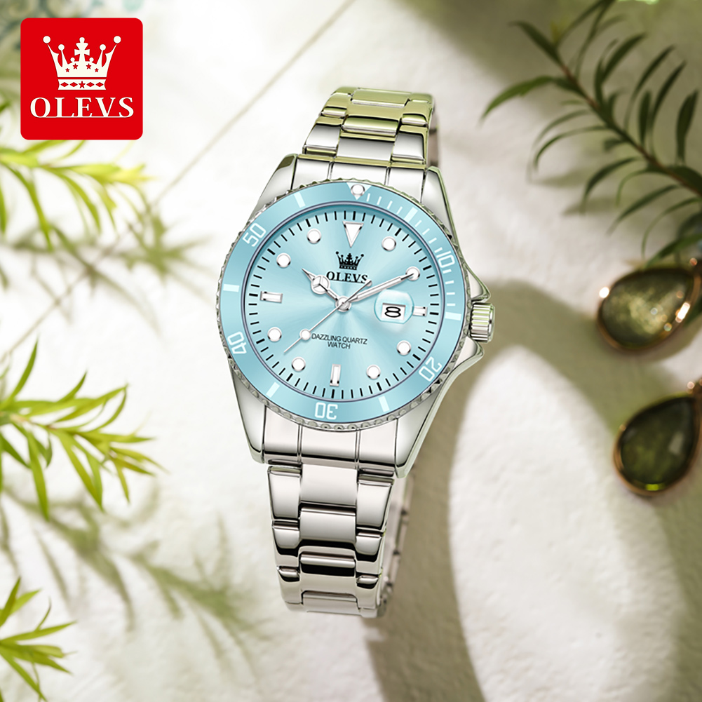 OLEVS-reloj de cuarzo resisten - Luxury Watch Logos reseña y precio