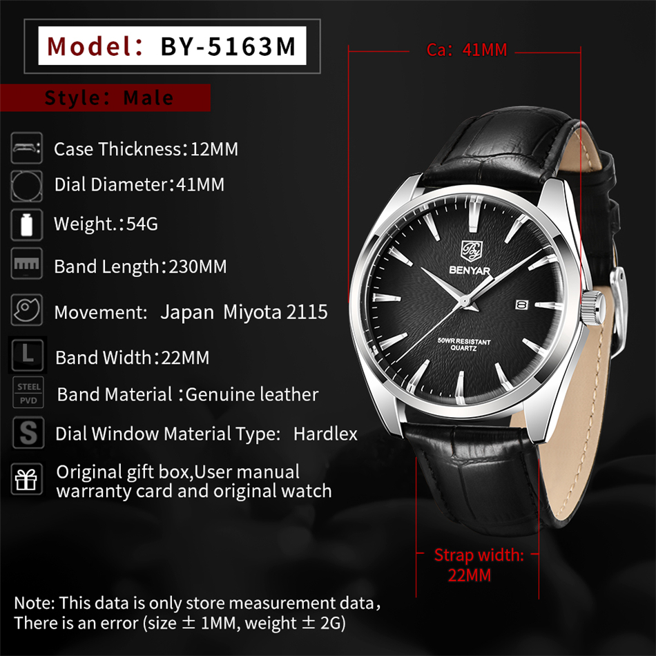 Benyar 5163 relojes de pulsera - Luxury Watch Manufacturers reseña y precio