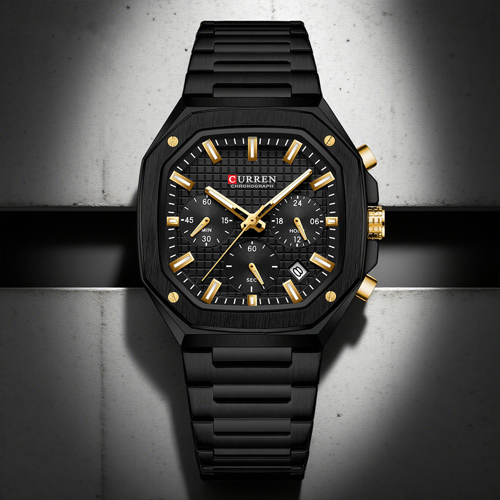 Reloj cronógrafo cuadrado de l - Luxury Watch Gold reseña y precio