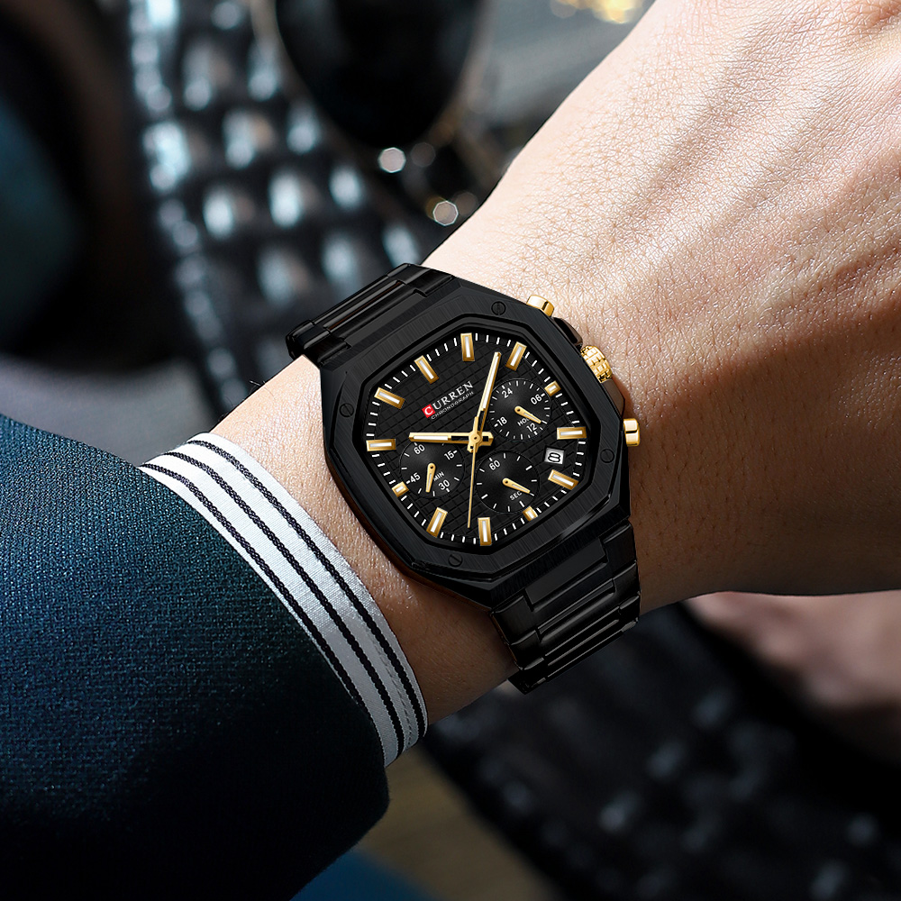 Reloj cronógrafo cuadrado de l - Luxury Watch Gold reseña y precio