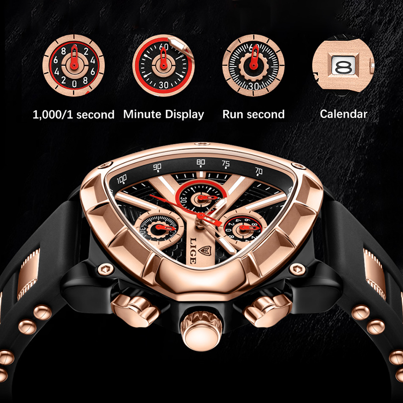 Reloj LIGE de moda para hombre - Watch Triangle Luxury reseña y precio